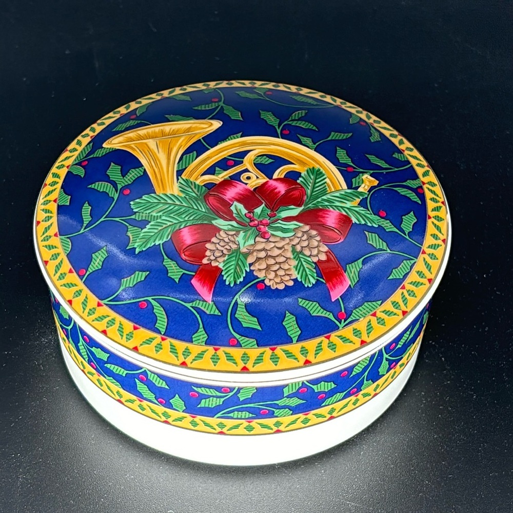 Vintage Mikasa “Holiday Music” Porcelain Covered Box